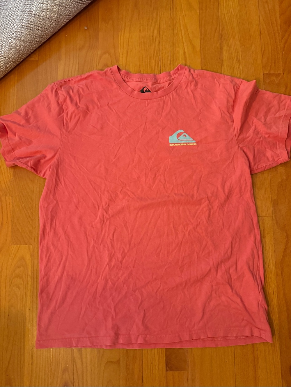 Quiksilver Men’s Coral Pink Logo Short-Sleeve Tee